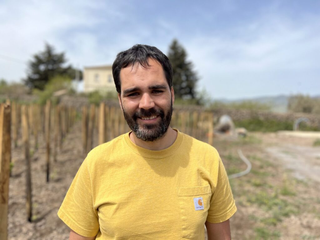 Eduardo Torres Acosta in his vineyard on Mount Etna