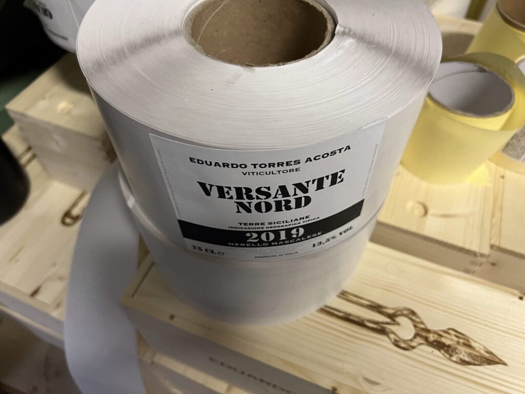 Versante Nord labels in the Eduardo Torres Acosta cellar